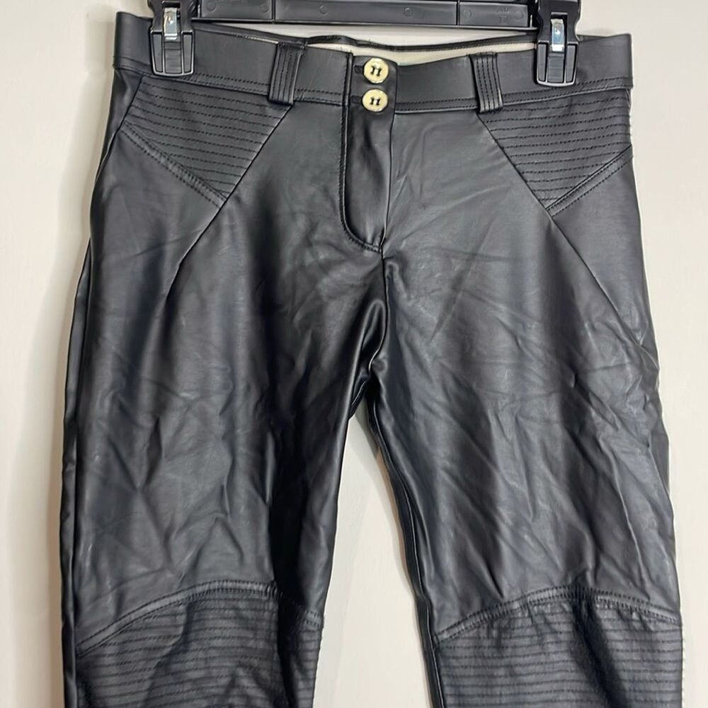 FREDDY WR.UP Motorcycle Coated Cotton Low Rise Skinny Pants Size 6 - Picture 2 of 7